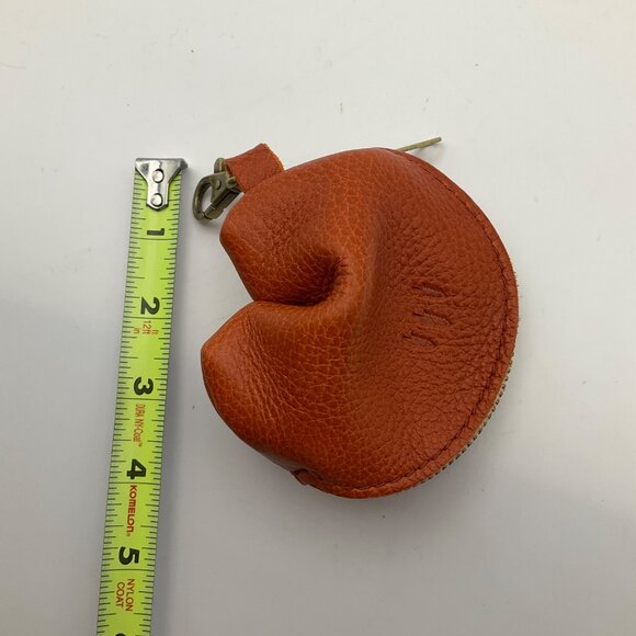 Portland Leather Goods Fortune Cookie Pouch Keychain Orange Leather Boho - Picture 10 of 16